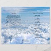 ホワイト鳩&スカイ葬儀プログラムテンプレート (裏面)