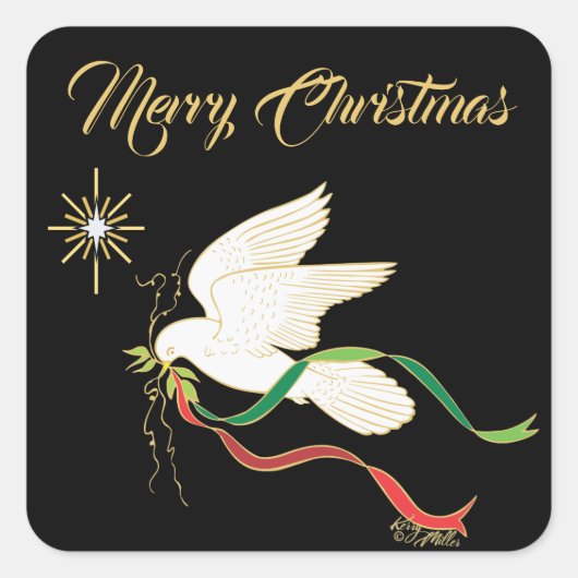 ホワイト鳩 スクエアシール (正面)