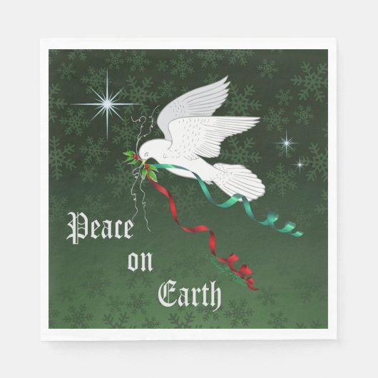 ホワイト鳩 スタンダードランチョンナプキン (正面)