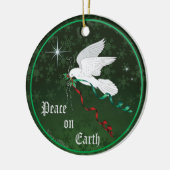ホワイト鳩 セラミックオーナメント (左)