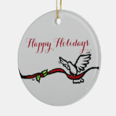 ホワイト鳩 セラミックオーナメント (左)