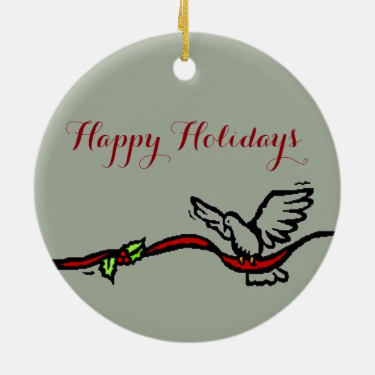 ホワイト鳩 セラミックオーナメント (裏面)