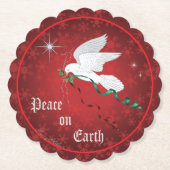 ホワイト鳩 ペーパーコースター (正面)