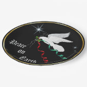 ホワイト鳩 ペーパープレート (アングル)