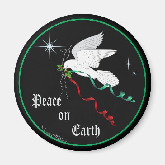 ホワイト鳩 マグネット (正面)