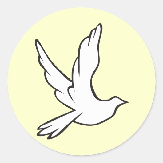 ホワイト鳩 ラウンドシール (正面)