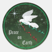 ホワイト鳩 ラウンドシール (正面)