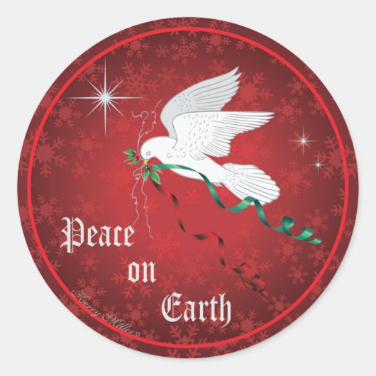 ホワイト鳩 ラウンドシール (正面)