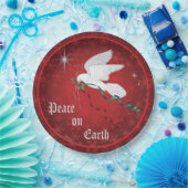 ホワイト鳩、平和オン・アース ペーパープレート (パーティー)