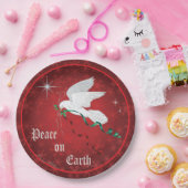 ホワイト鳩、平和オン・アース ペーパープレート (パーティー)