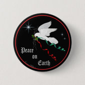 ホワイト鳩 缶バッジ (正面)