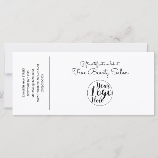 ホワイト黒ロ縁どゴチェックのギフト券 (裏面)