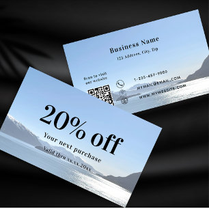 ホワイト黒qrコードカスタム写真事業 割引カード