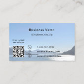 ホワイト黒qrコードカスタム写真事業 割引カード (裏面)