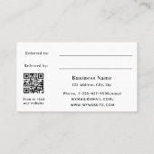 ホワイト黒qrコード事業紹介カード 割引カード (裏面)