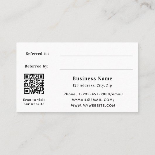 ホワイト黒qrコード事業紹介カード 割引カード (裏面)