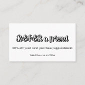 ホワイト黒qrコード事業紹介カード 割引カード (正面)