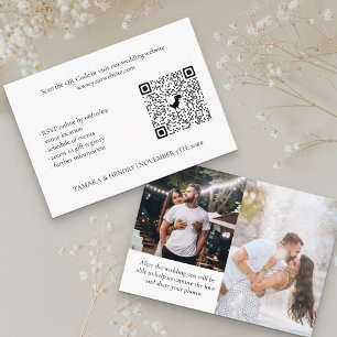 ホワイト2写真オンラインRSVP QRコード結婚s エンクロージャーカード