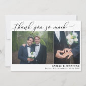 ホワイト2結婚の写真どうもありがとう サンキューカード (正面)