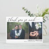 ホワイト2結婚の写真どうもありがとう サンキューカード (スタンド正面)