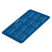 ホワイト2021カレンダーティール（緑がかった色）ブルー背景テンプレート マグネット (左側)