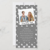 ホワイト2025ブラシ仕上げミックスタイポグラフィ新年写真 シーズンカード (裏面)