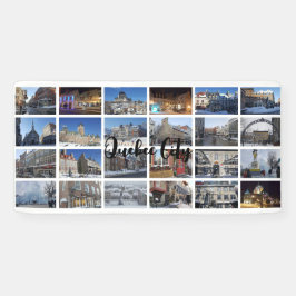 ホワイト24枚フォトコラージュグリッド 旅行 オリジナル 横断幕
