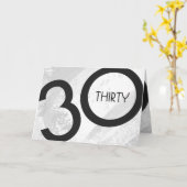 ホワイト30 Decade誕生日 カード (黄色い花)