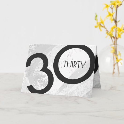 ホワイト30 Decade誕生日 カード (黄色い花)