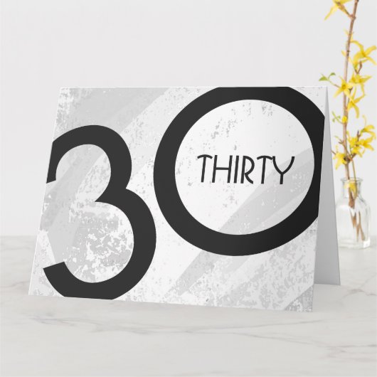 ホワイト30 Decade誕生日 カード (黄色い花)