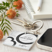 ホワイト30 Decade誕生日 キーホルダー (正面右)