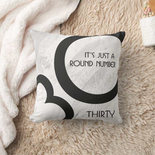 ホワイト30 Decade誕生日 クッション (ブランケット)