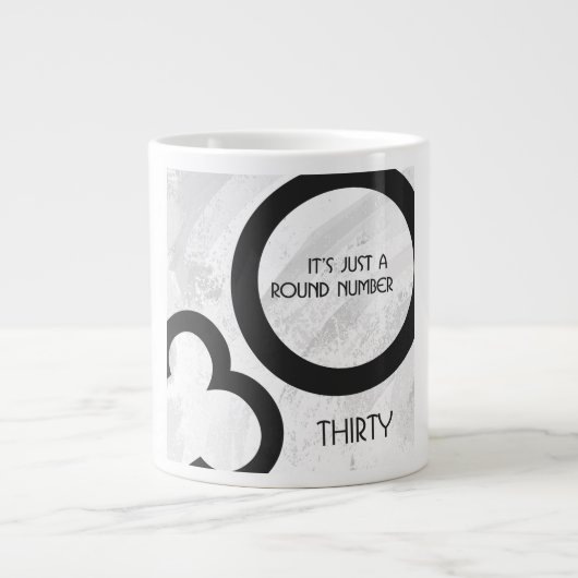 ホワイト30 Decade誕生日 ジャンボコーヒーマグカップ (正面)