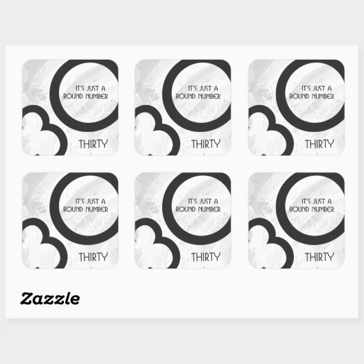 ホワイト30 Decade誕生日 スクエアシール (シート)