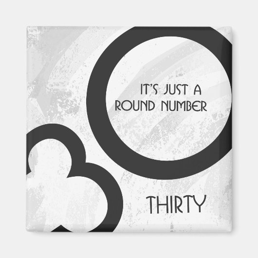 ホワイト30 Decade誕生日 マグネット (正面)