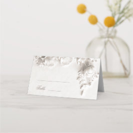 ホワイト3Dフラワーウェディング プレイスカード