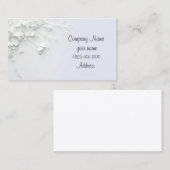 ホワイト3D　シンプルフラワーデザイン名刺 名刺 (正面/裏面)