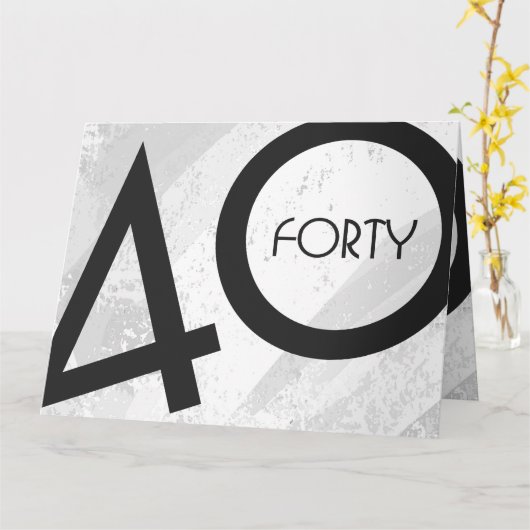 ホワイト40 Decade誕生日 カード (黄色い花)