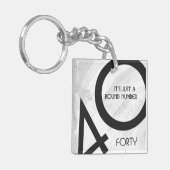 ホワイト40 Decade誕生日 キーホルダー (正面左)