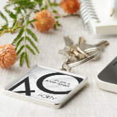 ホワイト40 Decade誕生日 キーホルダー (側面)