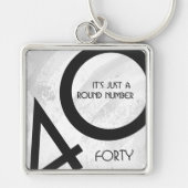 ホワイト40 Decade誕生日 キーホルダー (正面)