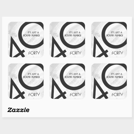 ホワイト40 Decade誕生日 スクエアシール (シート)