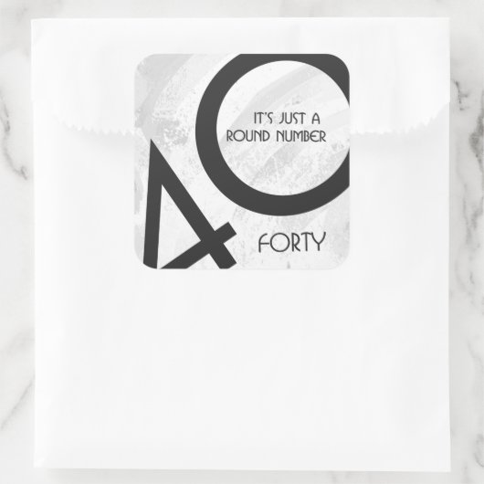 ホワイト40 Decade誕生日 スクエアシール (バッグ)