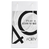 ホワイト40 Decade誕生日 スモールペーパーバッグ (正面)