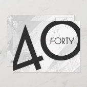 ホワイト40 Decade誕生日 ポストカード (正面/裏面)
