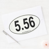 ホワイト5.56マラソンタイプ楕円ステッカー 楕円形シール (封筒)