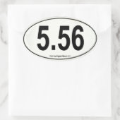 ホワイト5.56マラソンタイプ楕円ステッカー 楕円形シール (バッグ)