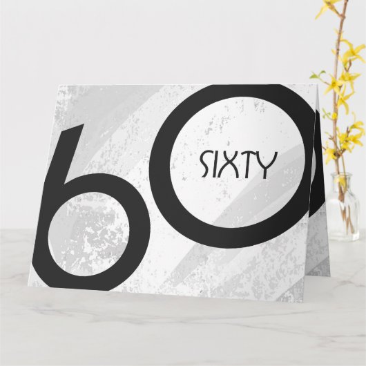 ホワイト60 Decade誕生日 カード (黄色い花)