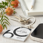 ホワイト60 Decade誕生日 キーホルダー (正面右)