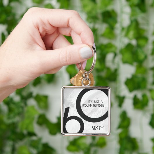 ホワイト60 Decade誕生日 キーホルダー (手)